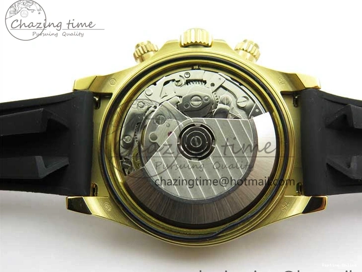 0501 Sporty Daytona 116518 KKF 1:1 Best Edition 904L Steel YG Black Dial on Rubber Strap A 2455